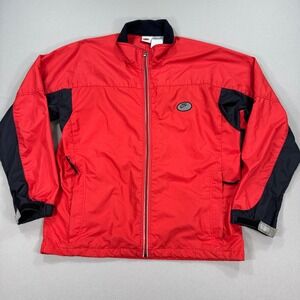 Vintage 90s Nike Fit Track Jacket Men's Large Red Full Zip Windbreaker‎ Tailwind